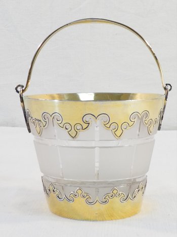 Ice bucket / Glacons in silver and vermeil LONDON 1864 VICTORIAN period