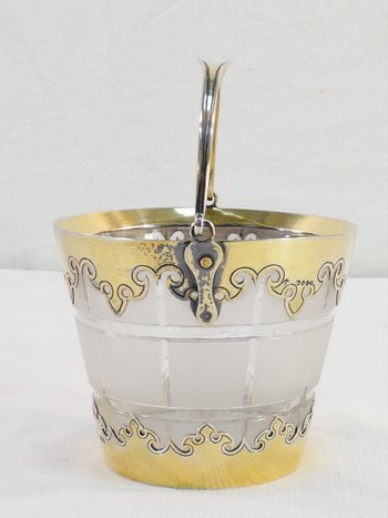 Ice bucket / Glacons in silver and vermeil LONDON 1864 VICTORIAN period