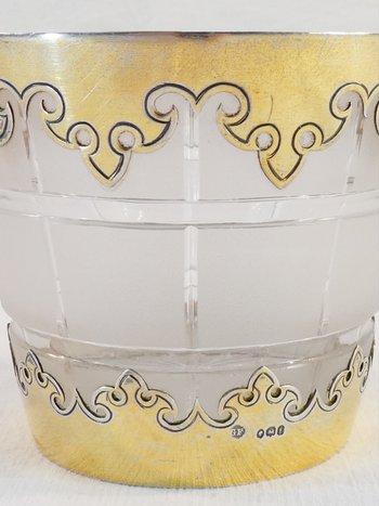 Ice bucket / Glacons in silver and vermeil LONDON 1864 VICTORIAN period