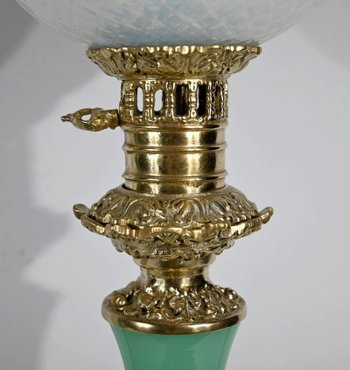 Paire de Lampes en Opaline et Bronze – Fin XIXe