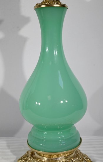 Paire de Lampes en Opaline et Bronze – Fin XIXe