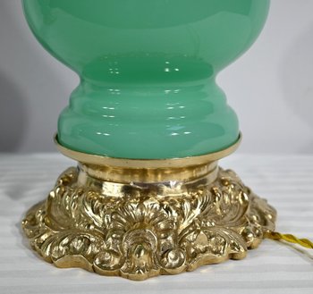 Paire de Lampes en Opaline et Bronze – Fin XIXe