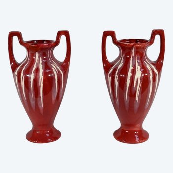 Pair of Ceramic Vases, Art Nouveau - 1900