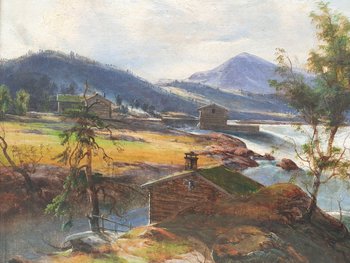 Scuola francese o svizzera del XIX secolo - Scena di alluvione
