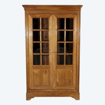 Solid cherry wood library-cabinet - end of 19th century