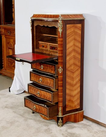 Segretario in legno pregiato, periodo Napoleone III - metà del XIX secolo
