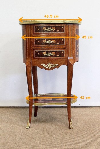  Table Chiffonnière , style Transition Louis XV / Louis XVI - Fin XIXe 