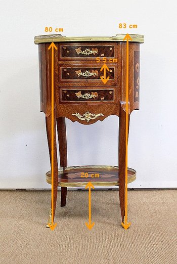  Table Chiffonnière , style Transition Louis XV / Louis XVI - Fin XIXe 