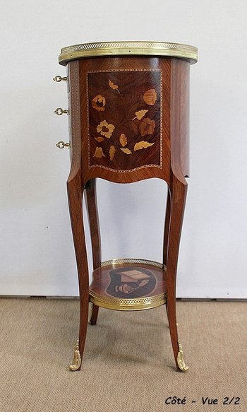  Table Chiffonnière , style Transition Louis XV / Louis XVI - Fin XIXe 