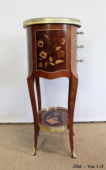  Table Chiffonnière , style Transition Louis XV / Louis XVI - Fin XIXe 