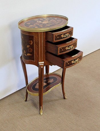  Table Chiffonnière , style Transition Louis XV / Louis XVI - Fin XIXe 