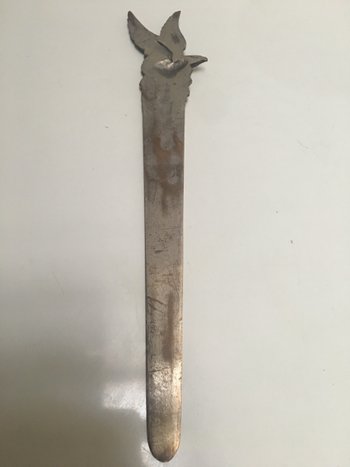 Large silvered bronze paper cutter by A. VILLIEN