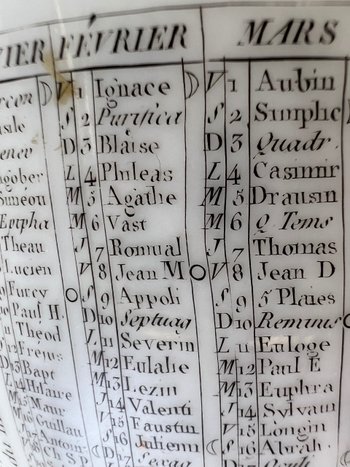 Alte Tasse mit Kalender von 1811 aus Pariser Porzellan Napoleon Empire