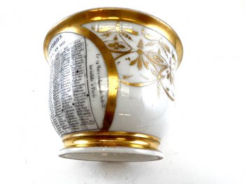 Alte Tasse mit Kalender von 1811 aus Pariser Porzellan Napoleon Empire
