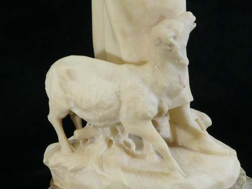 Statua in alabastro A. Del Perugia "La Bergere" XIX secolo