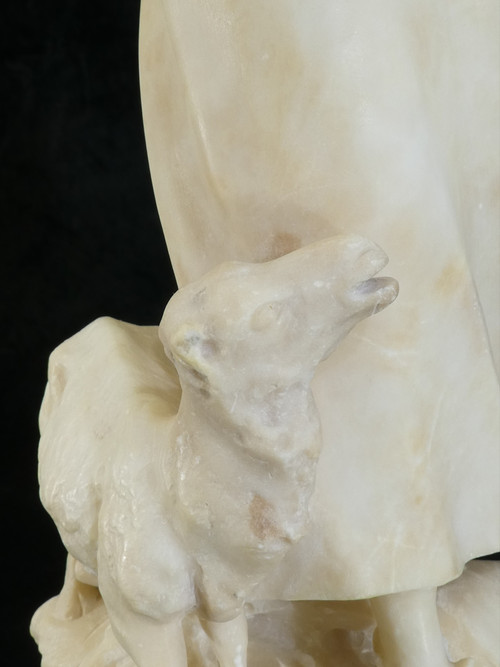 Statua in alabastro A. Del Perugia "La Bergere" XIX secolo