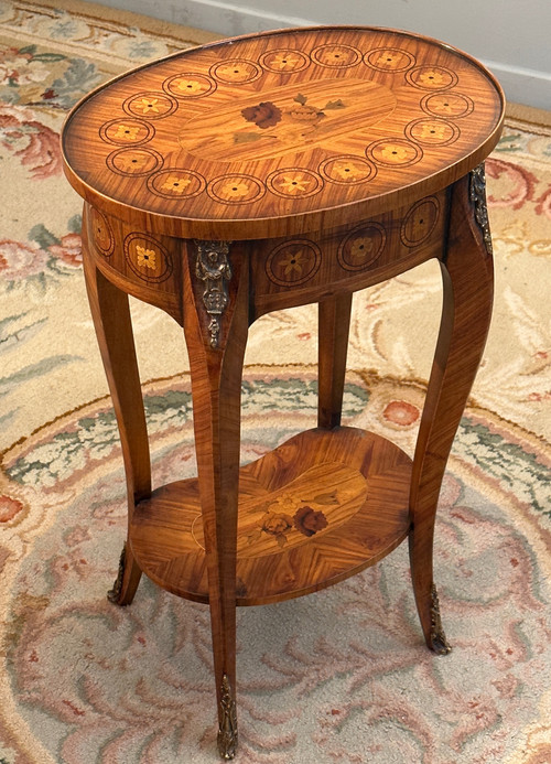 Louis XV Style Marquetry Living Room Table Circa 1930