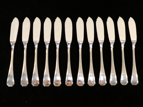 12 CHRISTOFLE ART DECO fish knives AMERICA model by Luc LANEL