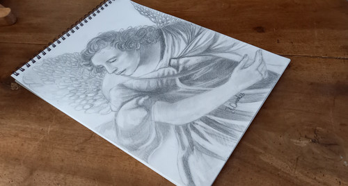 Grey pencil drawing/ Liberation of Saint Pierre