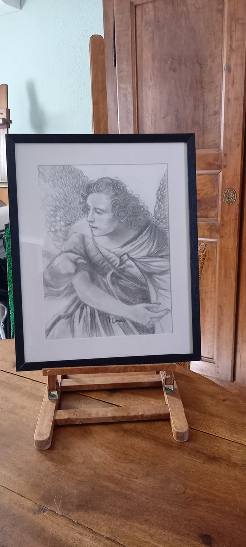 Grey pencil drawing/ Liberation of Saint Pierre