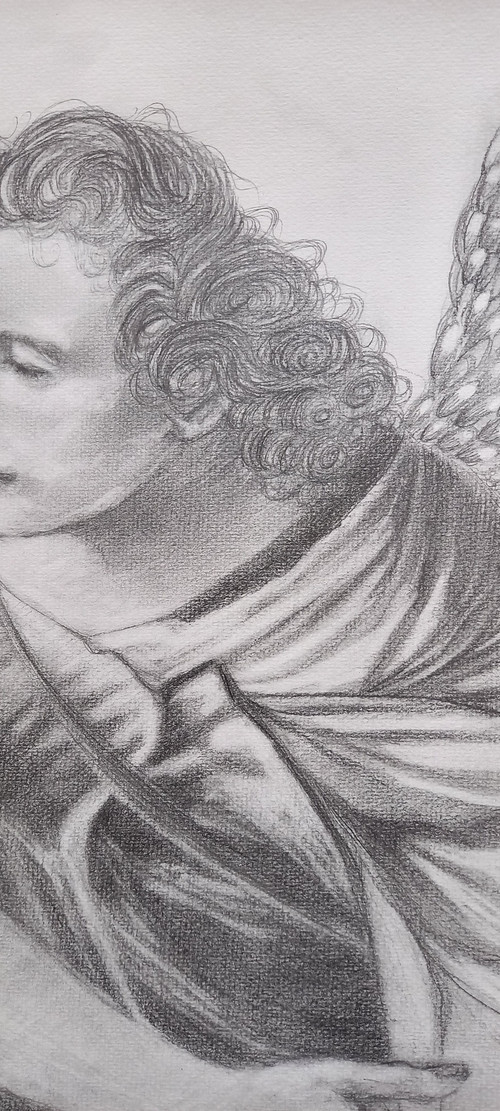 Grey pencil drawing/ Liberation of Saint Pierre