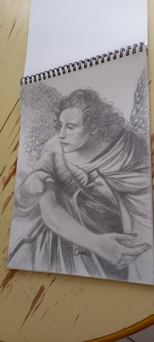 Grey pencil drawing/ Liberation of Saint Pierre