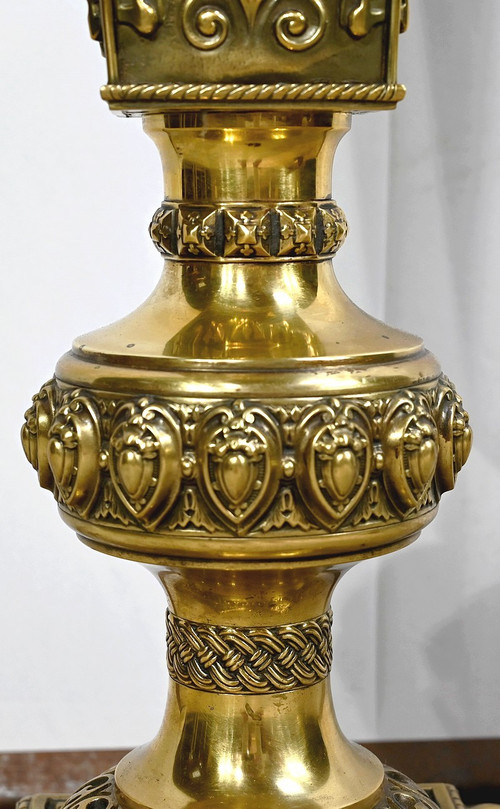 Coppia di foderi in ottone, gusto Luigi XVI, periodo Napoleone III - metà del XIX secolo