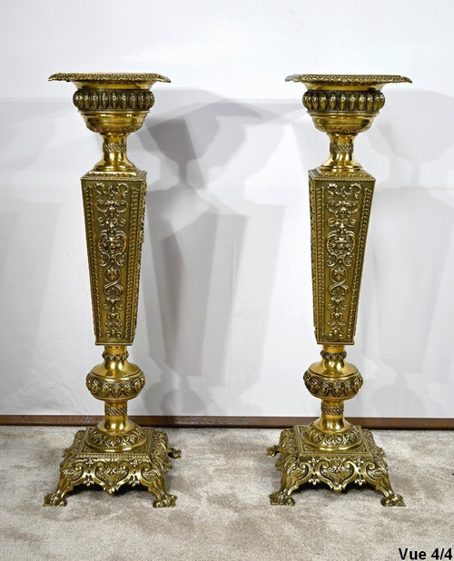 Coppia di foderi in ottone, gusto Luigi XVI, periodo Napoleone III - metà del XIX secolo
