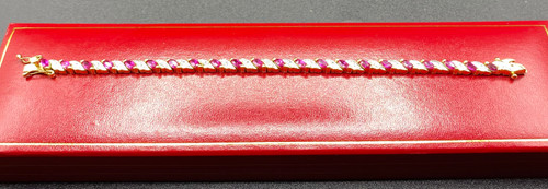 BRACCIALE BICOLORE PLACCATO ORO E RUBINO