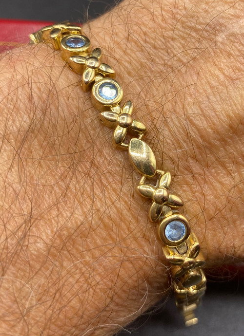 BRACCIALE PLACCATO ORO E AMARI DI MARE