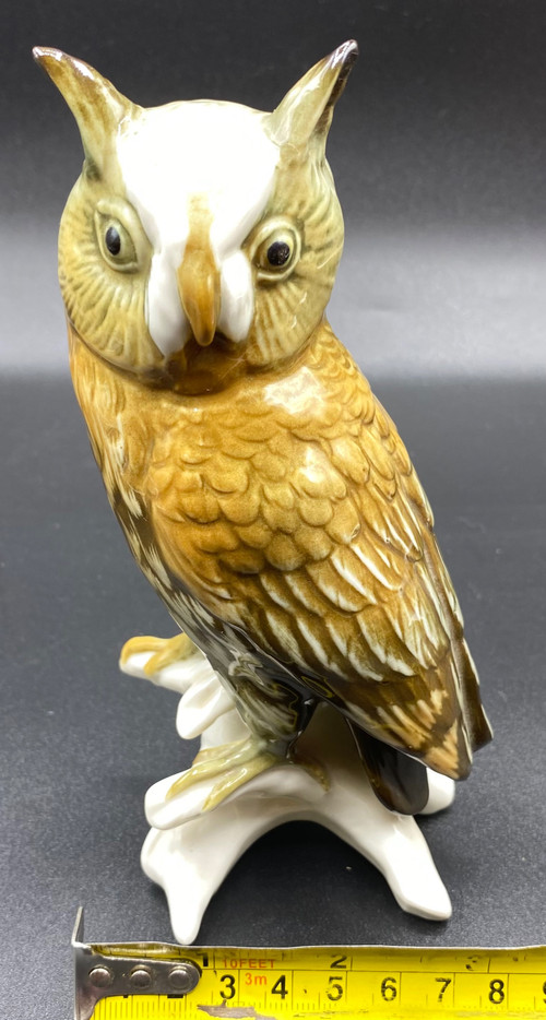 OWL ENAMELED PORCELAIN
