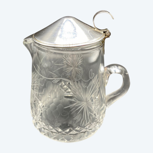 POT À LAIT CRISTAL ET ARGENT 