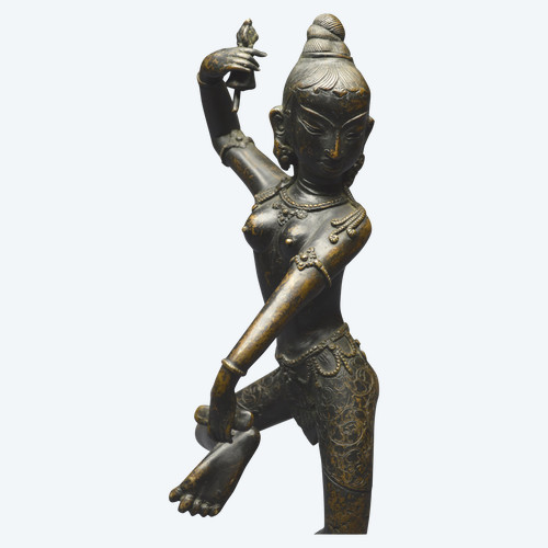 India, Mid 20th century, Bronze representation of a celestial dancer