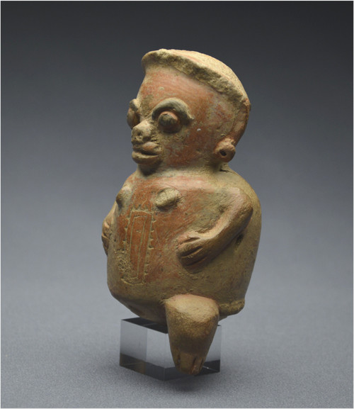Costa Rica, 1000 - 1500 d.C., cultura di Guanacaste Stauetta antropomorfa raffigurante una donna originariamente in piedi su tre piedi