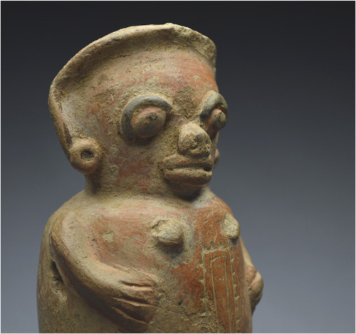 Costa Rica, 1000 - 1500 d.C., cultura di Guanacaste Stauetta antropomorfa raffigurante una donna originariamente in piedi su tre piedi