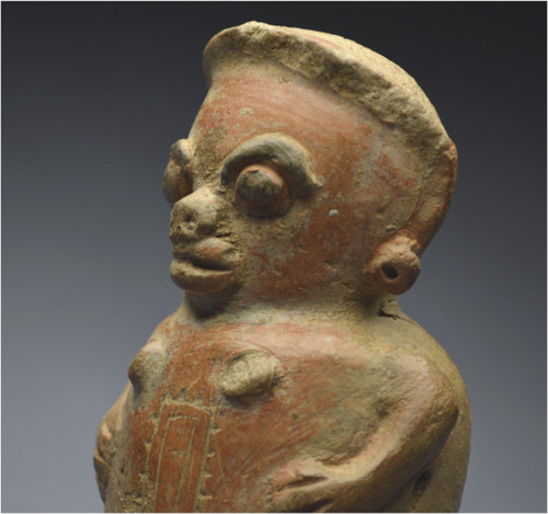Costa Rica, 1000 - 1500 d.C., cultura di Guanacaste Stauetta antropomorfa raffigurante una donna originariamente in piedi su tre piedi