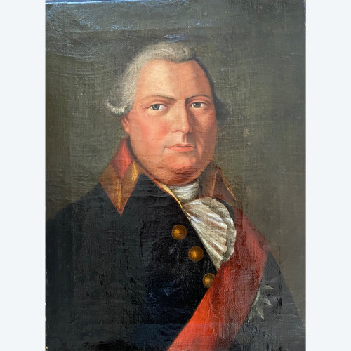 Oil on canvas. French school 18th century. Portrait of Louis XVI.