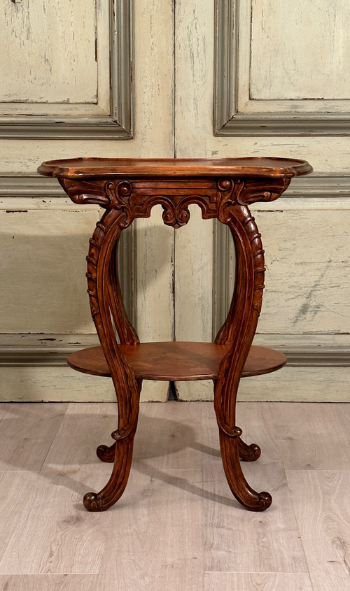 Emile Gallé, Gueridon Table Art Nouveau Ecole De Nancy Vers 1900