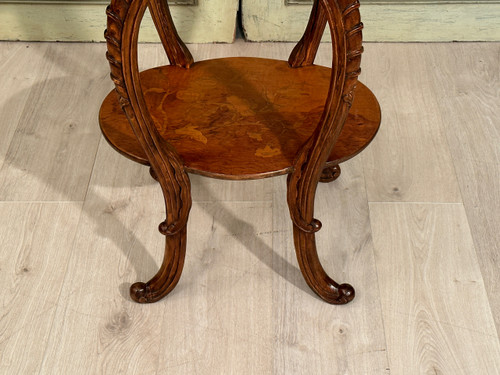 Emile Gallé, Gueridon Table Art Nouveau Ecole De Nancy Vers 1900