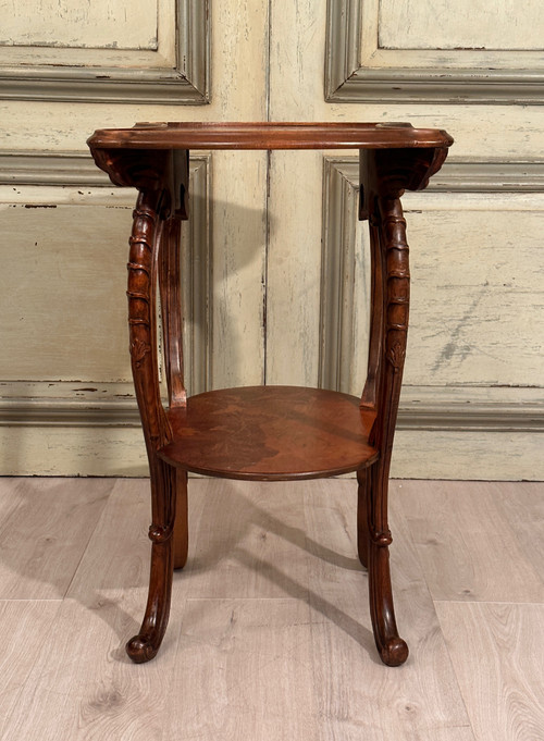 Emile Gallé, Gueridon Table Art Nouveau Ecole De Nancy Vers 1900
