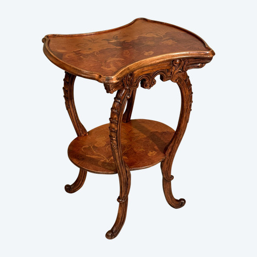 Emile Gallé, Gueridon Table Art Nouveau Ecole De Nancy Vers 1900