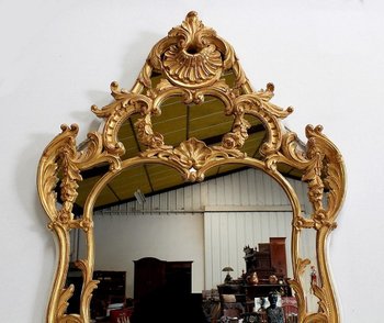 Important gilt wood mirror, Regency style - Early 20th century