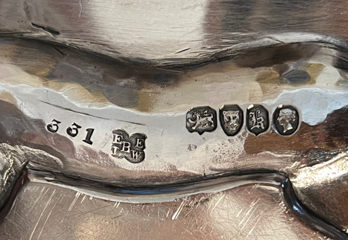 Exceptional commemorative silver tray 19th century England