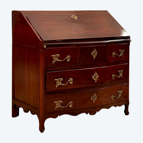 Commode Scribanne En Acajou Travail de Port d'Epoque Louis XV  Vers 1750