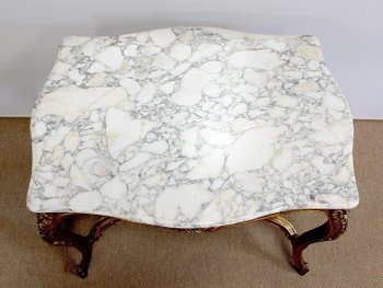 Marble and gilded wood center table, Regency style - 2nd part of the 19th century
