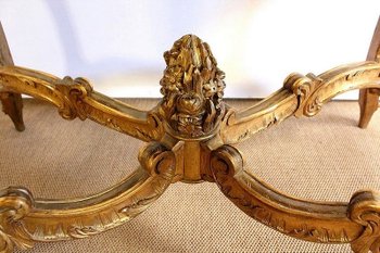 Marble and gilded wood center table, Regency style - 2nd part of the 19th century