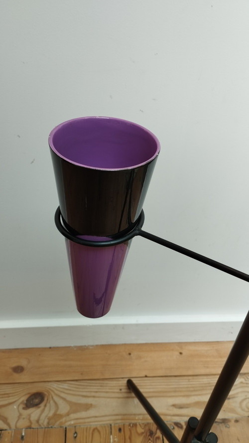 Lampadaire porte plante en fer forgé circa 1950
