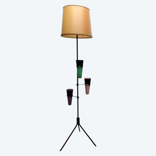 Lampadaire porte plante en fer forgé circa 1950