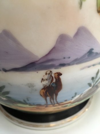 Pair of ORIENTALIST cachepot in OLD PARIS