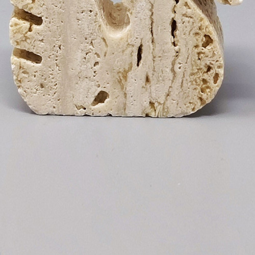 1970 Original sculpture of swan in travertine by Enzo Mari for F.lli Mannelli